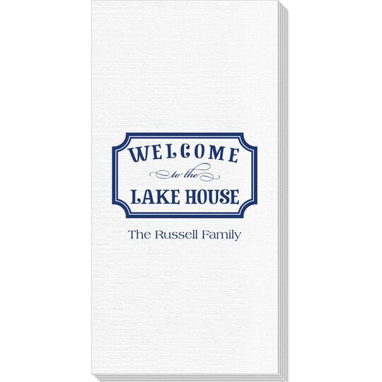 Welcome to the Lake House Sign Deville Guest Towels